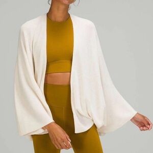 lululemon athletica Cream Open-Front Draped Cardigan